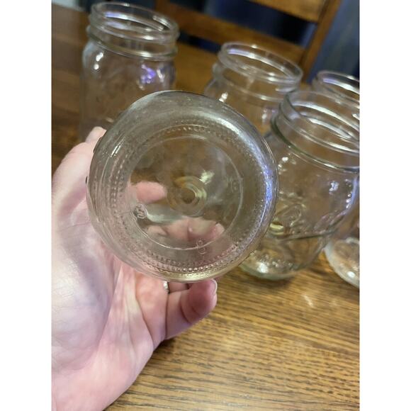 Lot Of 7 Modern Ball Mason Jars Pint Clear Glass Canning Holiday Decor Crafts - Picture 6 of 6
